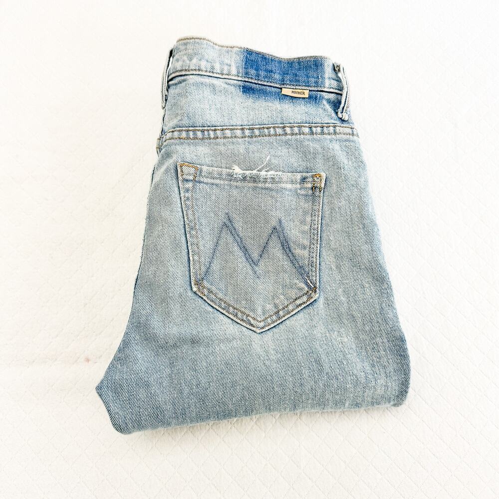 Mother Pale Blue Skinny Jeans With Back-Pocket Stitch